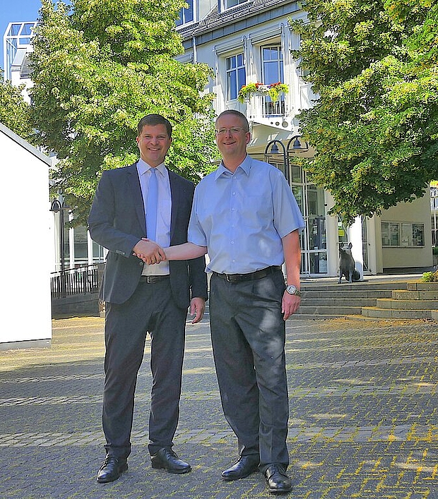 Bürgermeister Maik Köhler (verst.) mit Sven Wolff am 01.07.2018