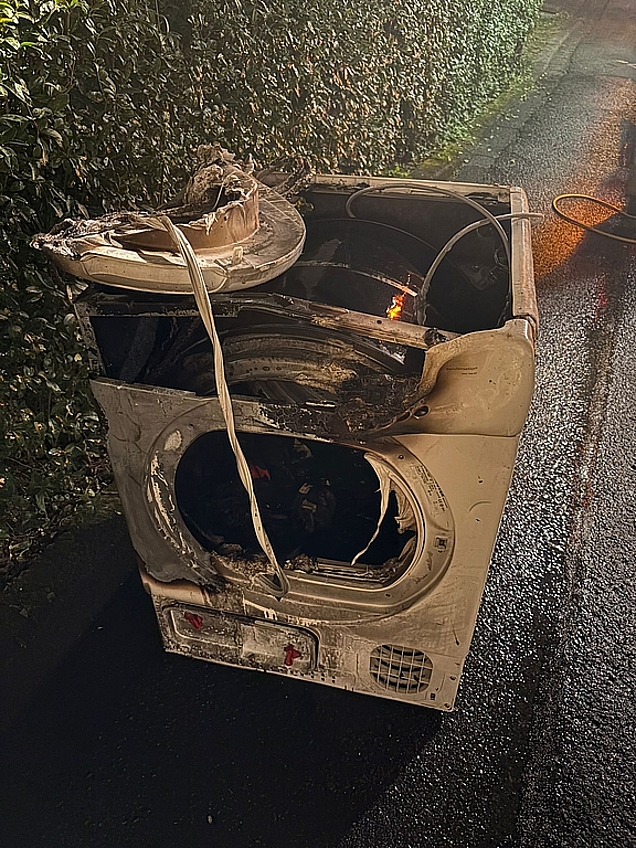 ein Trockner, der augenscheinlich gebrannt hat