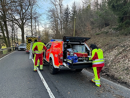 Fahrzeug der First Responder Einheit Friesenhagen im Einsatz